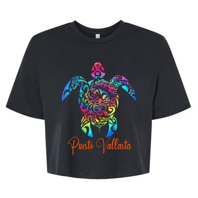 Puerto Vallarta Sea Turtle Family Vacation Summer 2024 Bella+Canvas Jersey Crop Tee