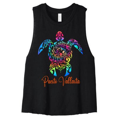 Puerto Vallarta Sea Turtle Family Vacation Summer 2024 Women's Racerback Cropped Tank