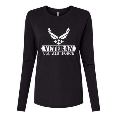 Proud Veteran Stylish Cool Us Air Force Wings Gift Funny Gift Womens Cotton Relaxed Long Sleeve T-Shirt