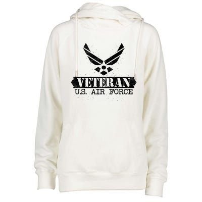 Proud Veteran Stylish Cool Us Air Force Wings Gift Funny Gift Womens Funnel Neck Pullover Hood