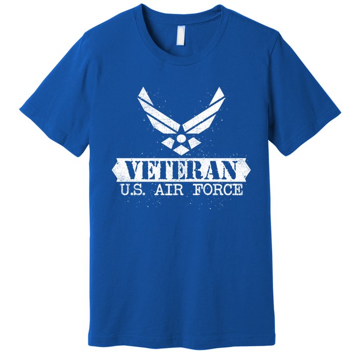 Proud Veteran Stylish Cool Us Air Force Wings Gift Funny Gift Premium T-Shirt