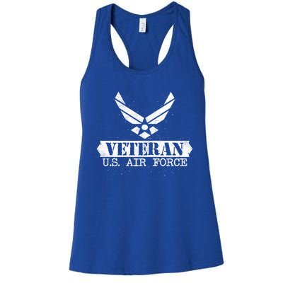 Proud Veteran Stylish Cool Us Air Force Wings Gift Funny Gift Women's Racerback Tank