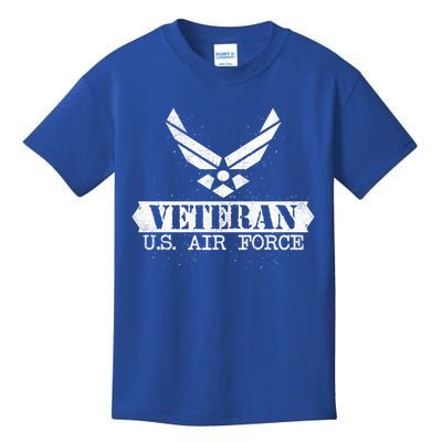 Proud Veteran Stylish Cool Us Air Force Wings Gift Funny Gift Kids T-Shirt