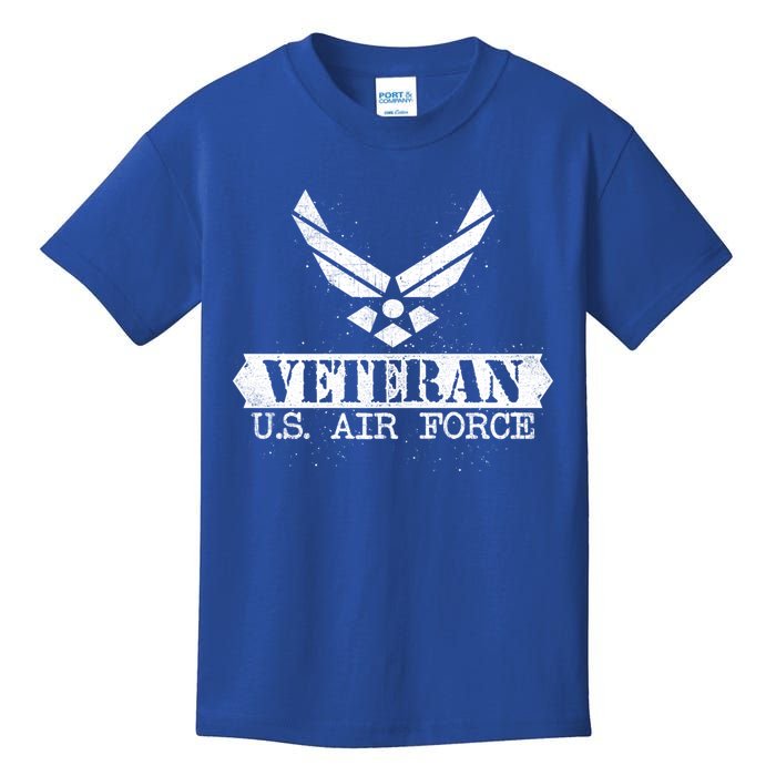 Proud Veteran Stylish Cool Us Air Force Wings Gift Funny Gift Kids T-Shirt