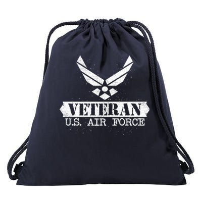 Proud Veteran Stylish Cool Us Air Force Wings Gift Funny Gift Drawstring Bag