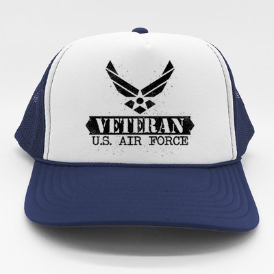 Proud Veteran Stylish Cool Us Air Force Wings Gift Funny Gift Trucker Hat