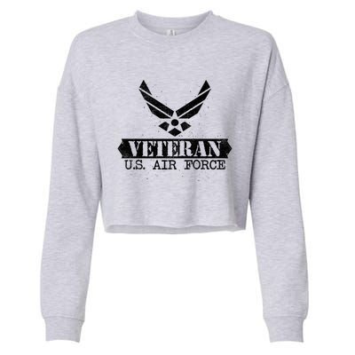 Proud Veteran Stylish Cool Us Air Force Wings Gift Funny Gift Cropped Pullover Crew