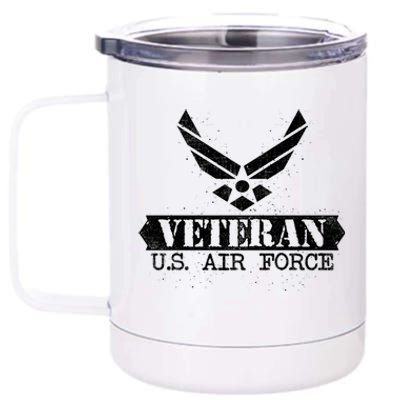 Proud Veteran Stylish Cool Us Air Force Wings Gift Funny Gift 12 oz Stainless Steel Tumbler Cup