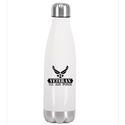 Proud Veteran Stylish Cool Us Air Force Wings Gift Funny Gift Stainless Steel Insulated Water Bottle