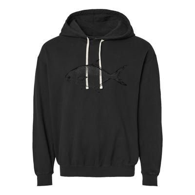 Pompano Vintage Style Pompano Fishing Retro Gift Garment-Dyed Fleece Hoodie