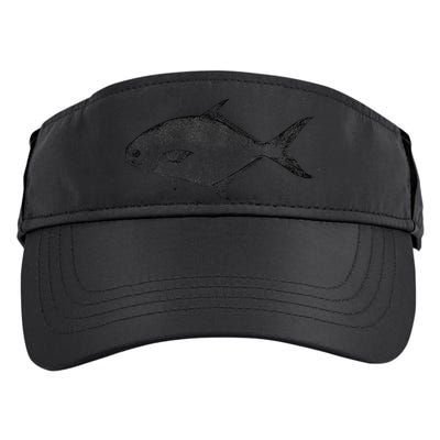 Pompano Vintage Style Pompano Fishing Retro Gift Adult Drive Performance Visor