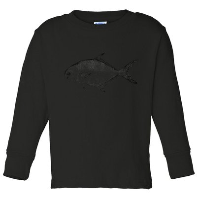 Pompano Vintage Style Pompano Fishing Retro Gift Toddler Long Sleeve Shirt