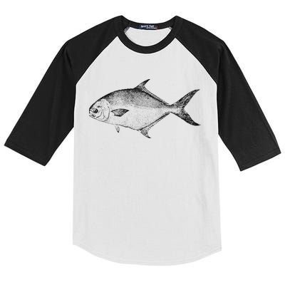 Pompano Vintage Style Pompano Fishing Retro Gift Kids Colorblock Raglan Jersey