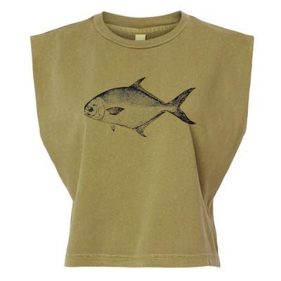 Pompano Vintage Style Pompano Fishing Retro Gift Garment-Dyed Women's Muscle Tee