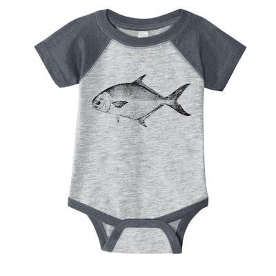 Pompano Vintage Style Pompano Fishing Retro Gift Infant Baby Jersey Bodysuit