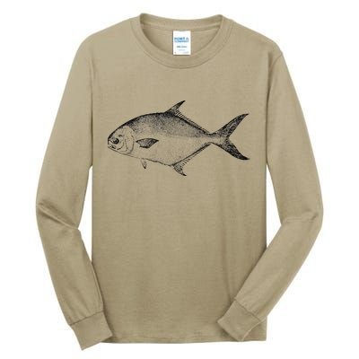 Pompano Vintage Style Pompano Fishing Retro Gift Tall Long Sleeve T-Shirt