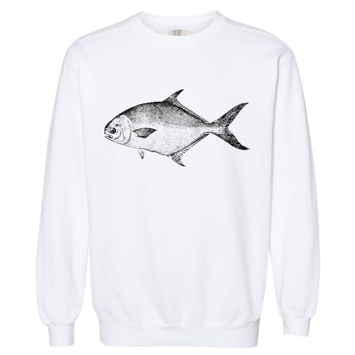 Pompano Vintage Style Pompano Fishing Retro Gift Garment-Dyed Sweatshirt