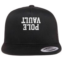 Pole Vault S 's Black Distressed Modern Funny Pole Vault Flat Bill Trucker Hat