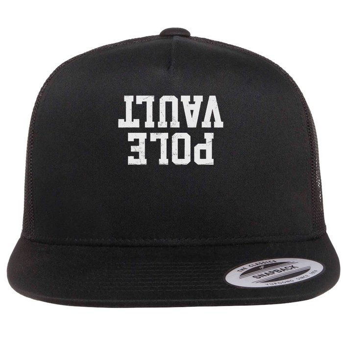 Pole Vault S 's Black Distressed Modern Funny Pole Vault Flat Bill Trucker Hat