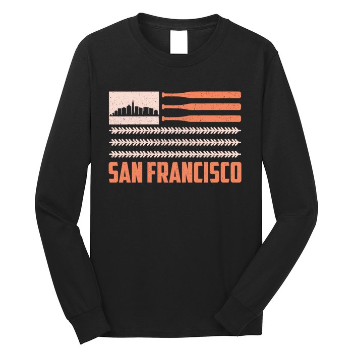 Patriotic Vintage San Francisco Baseball Flag Long Sleeve Shirt