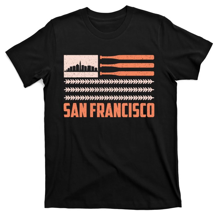 Patriotic Vintage San Francisco Baseball Flag T-Shirt