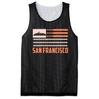 Patriotic Vintage San Francisco Baseball Flag Mesh Reversible Basketball Jersey Tank