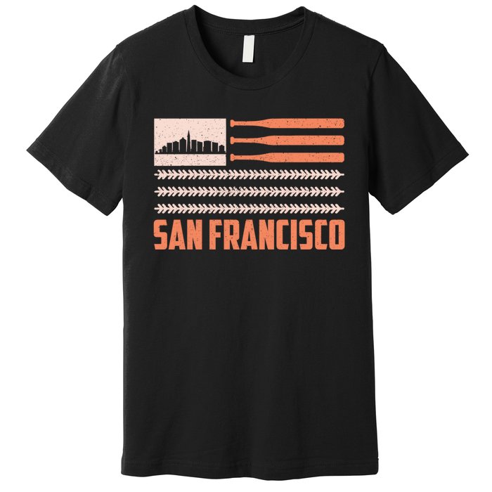 Patriotic Vintage San Francisco Baseball Flag Premium T-Shirt