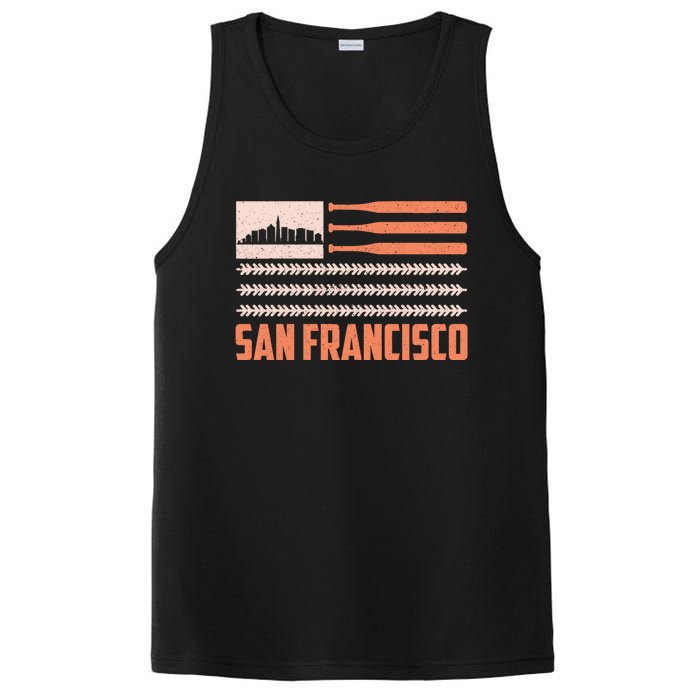 Patriotic Vintage San Francisco Baseball Flag PosiCharge Competitor Tank