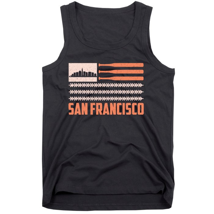 Patriotic Vintage San Francisco Baseball Flag Tank Top