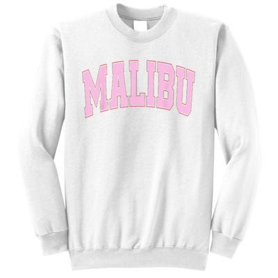 Preppy Varsity Style Pink Malibu California Trendy Sweatshirt