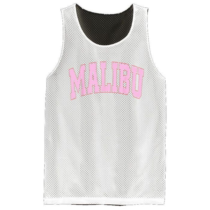 Preppy Varsity Style Pink Malibu California Trendy Mesh Reversible Basketball Jersey Tank