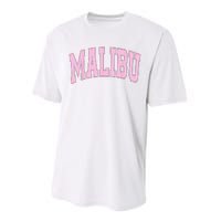 Preppy Varsity Style Pink Malibu California Trendy Performance Sprint T-Shirt