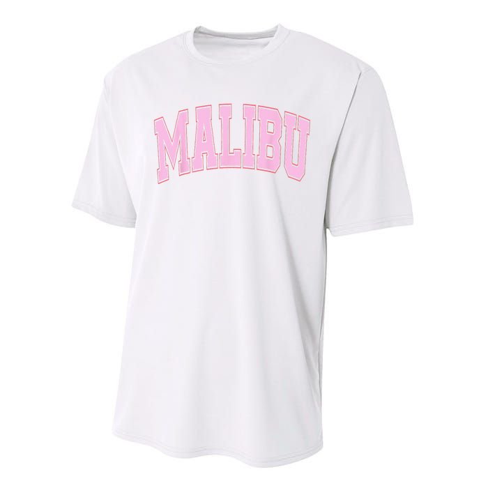 Preppy Varsity Style Pink Malibu California Trendy Performance Sprint T-Shirt