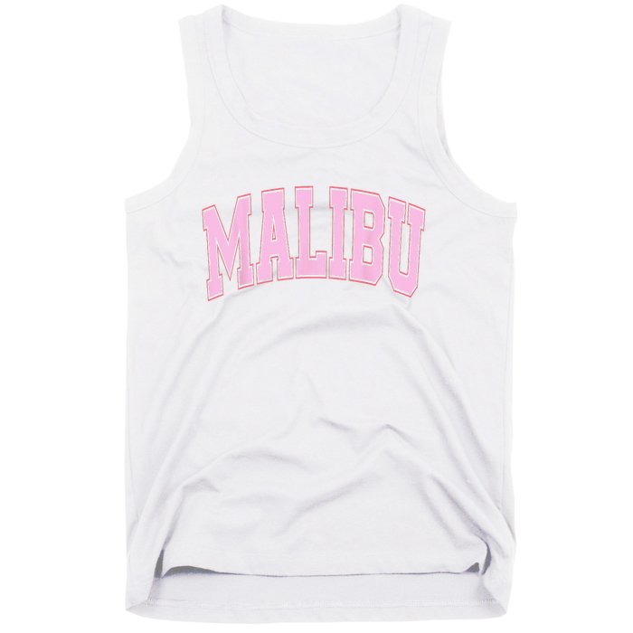 Preppy Varsity Style Pink Malibu California Trendy Tank Top