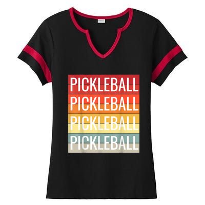 Pickleball Vintage Sunshine Design A Sports Lover Ladies Halftime Notch Neck Tee