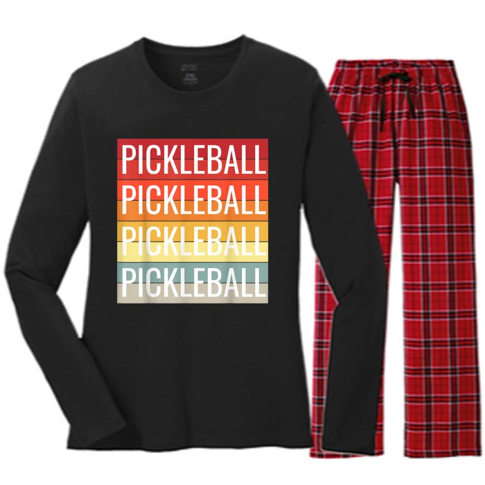 Pickleball Vintage Sunshine Design A Sports Lover Women's Long Sleeve Flannel Pajama Set 