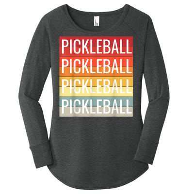 Pickleball Vintage Sunshine Design A Sports Lover Women's Perfect Tri Tunic Long Sleeve Shirt