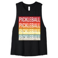 Pickleball Vintage Sunshine Design A Sports Lover Women's Racerback Cropped Tank