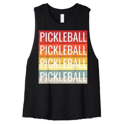 Pickleball Vintage Sunshine Design A Sports Lover Women's Racerback Cropped Tank