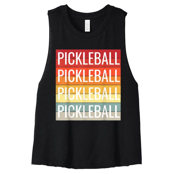 Pickleball Vintage Sunshine Design A Sports Lover Women's Racerback Cropped Tank