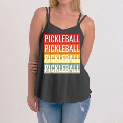 Pickleball Vintage Sunshine Design A Sports Lover Women's Strappy Tank