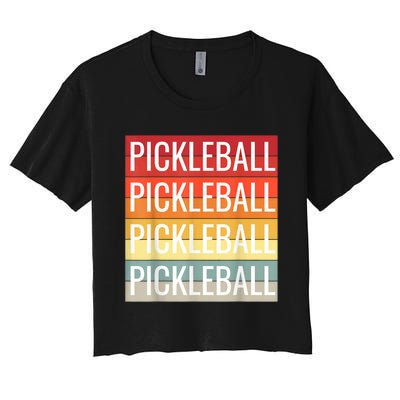 Pickleball Vintage Sunshine Design A Sports Lover Women's Crop Top Tee