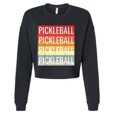 Pickleball Vintage Sunshine Design A Sports Lover Cropped Pullover Crew