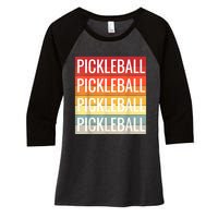 Pickleball Vintage Sunshine Design A Sports Lover Women's Tri-Blend 3/4-Sleeve Raglan Shirt