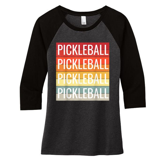 Pickleball Vintage Sunshine Design A Sports Lover Women's Tri-Blend 3/4-Sleeve Raglan Shirt