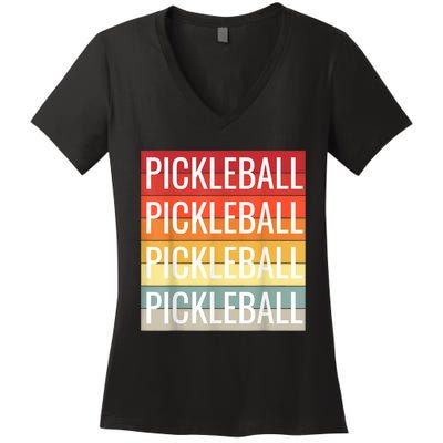 Pickleball Vintage Sunshine Design A Sports Lover Women's V-Neck T-Shirt