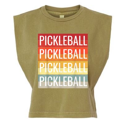 Pickleball Vintage Sunshine Design A Sports Lover Garment-Dyed Women's Muscle Tee