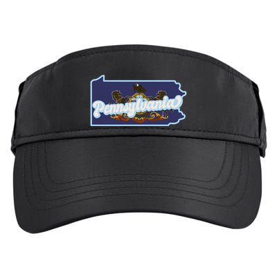 Pennsylvania Vintage State Flag Logo Adult Drive Performance Visor