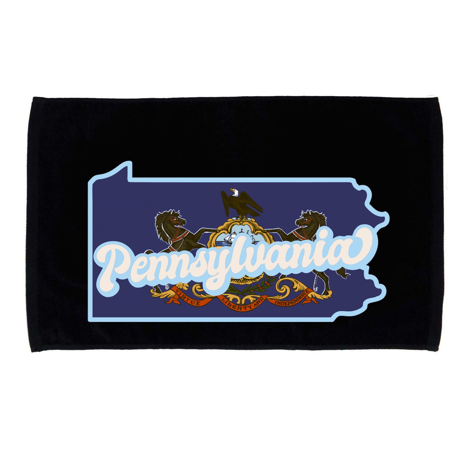 Pennsylvania Vintage State Flag Logo Microfiber Hand Towel