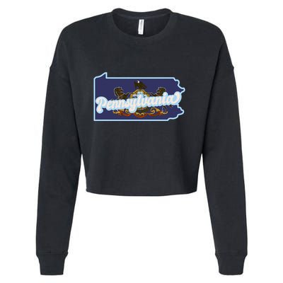 Pennsylvania Vintage State Flag Logo Cropped Pullover Crew